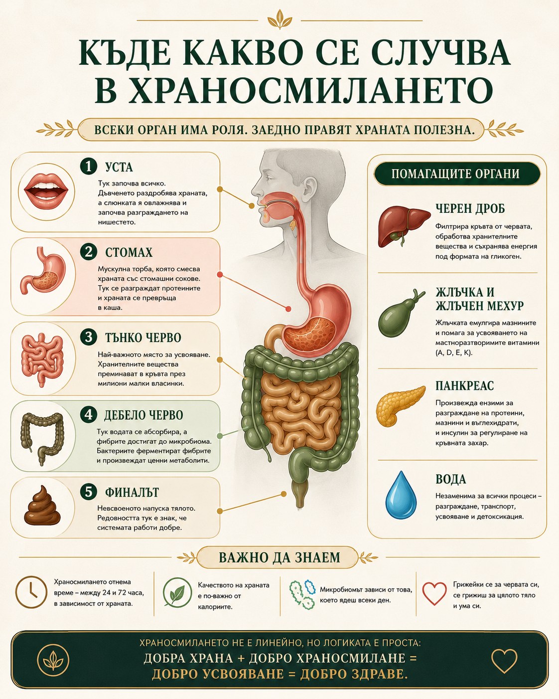 Инфографика: къде какво се случва в храносмилането